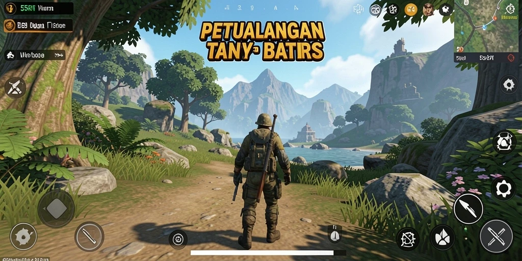 Screenshot gameplay Open World 55RT yang menampilkan keindahan grafis dan petualangan.