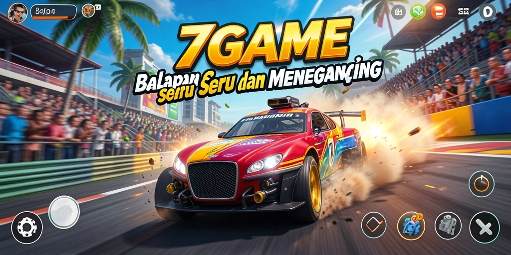 Tampilan gameplay seru dari balapan di 7GAME.