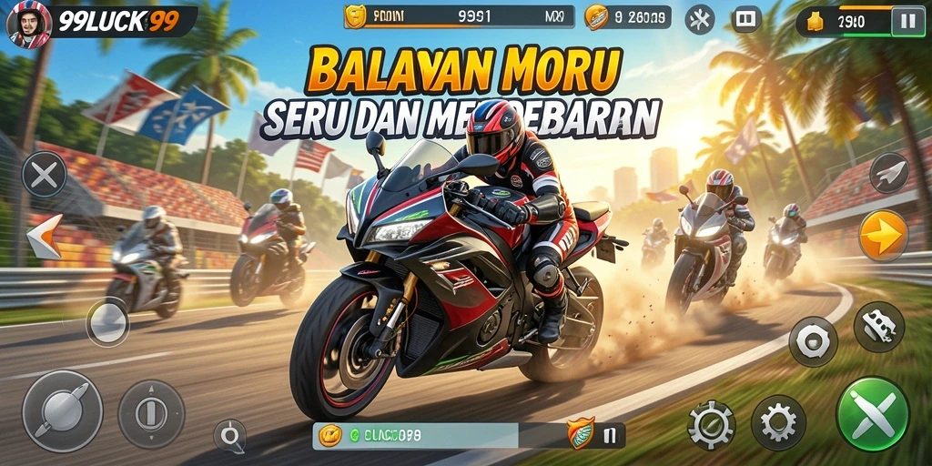 Gameplay seru balap motor di 99LUCK99.