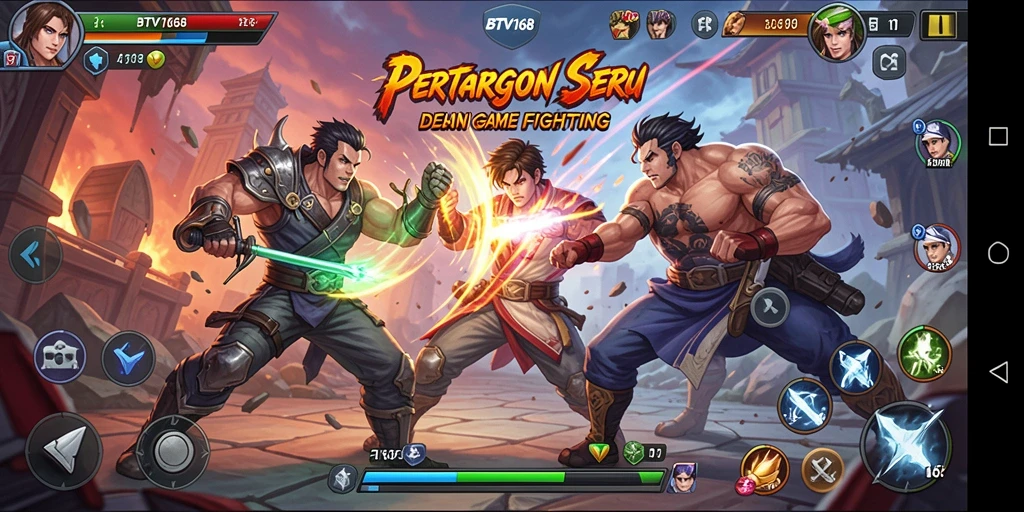 Tampilan screenshot utama BTV168 menampilkan aksi pertarungan yang menegangkan.