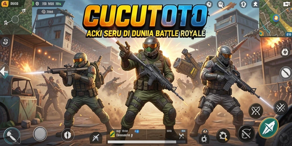 Tampilan seru dari gameplay CUCUTOTO dalam pertempuran Battle Royale.