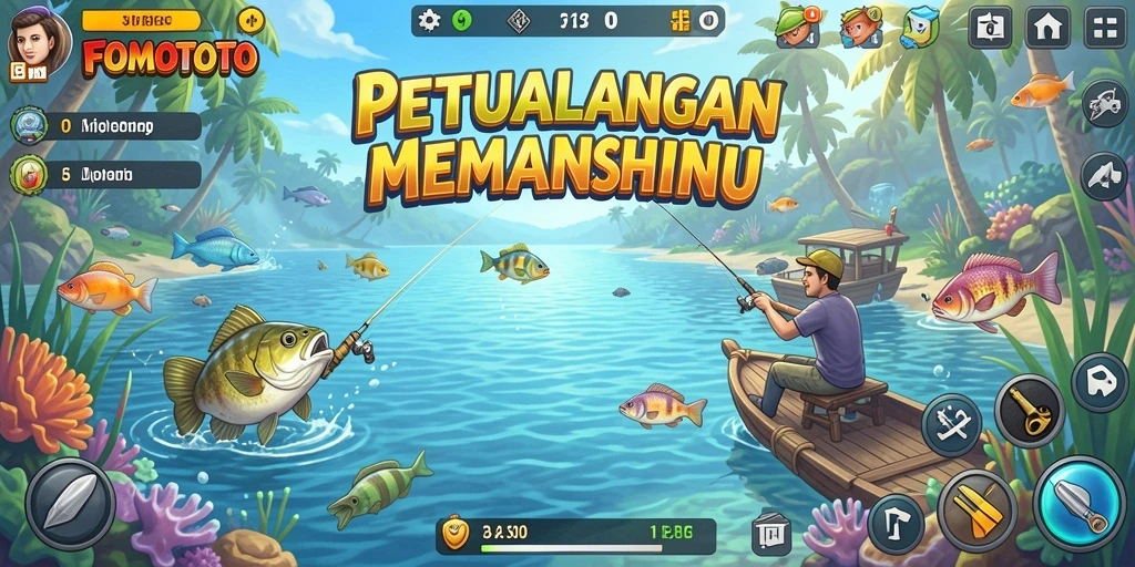 Tangkapan ikan yang besar dalam permainan FOMOTOTO menunjukkan tantangan memancing.