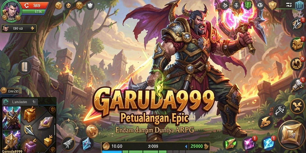 Tangkapan layar GARUDA999 menampilkan aksi seru dalam pertempuran ARPG.