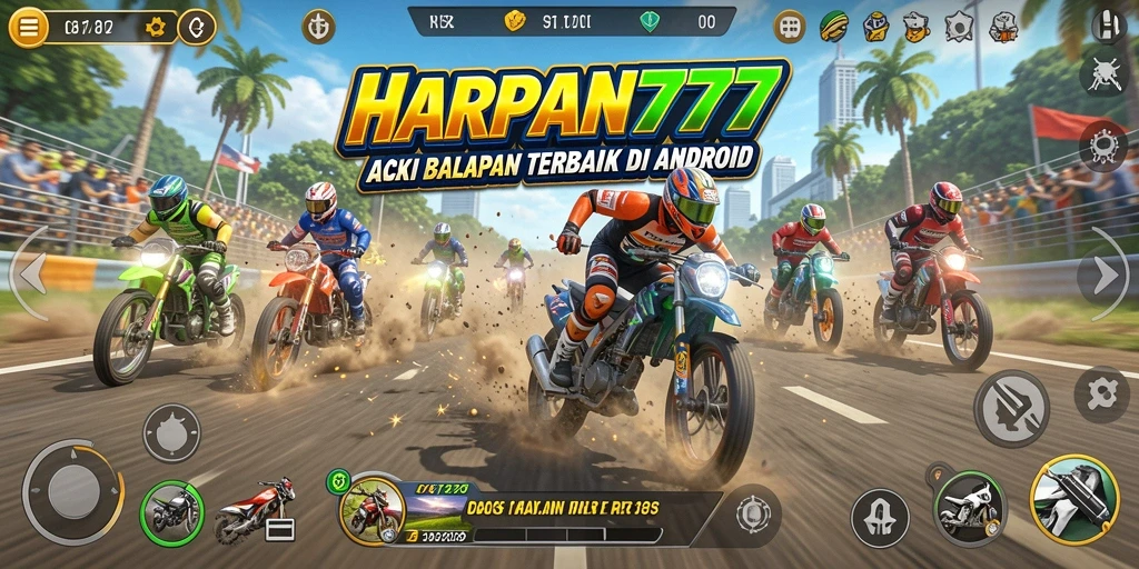 Tangkapan layar gameplay HARAPAN777 saat balapan seru.