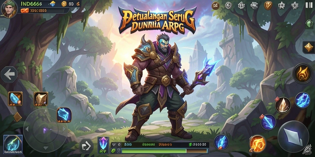 Tampilan gameplay menarik di dunia ARPG IND666.