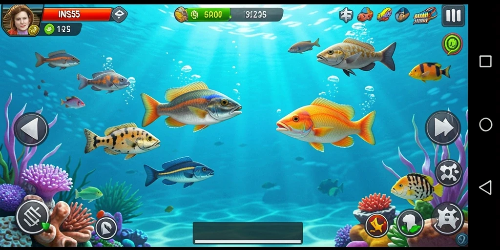 Screenshot menampilkan keseruan gameplay Tembak Ikan di INS55.