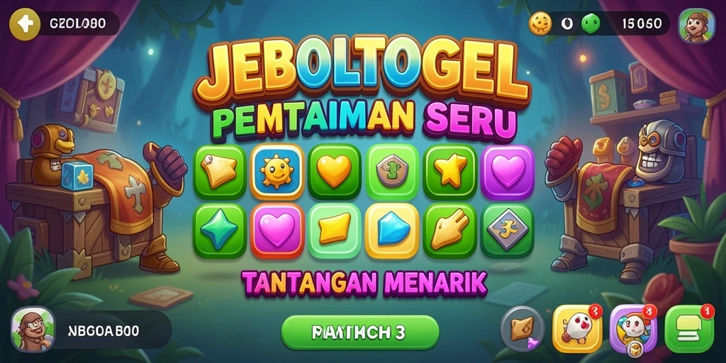 Tangkapan layar gameplay JEBOLTOGEL yang menampilkan momen mencocokkan permata.
