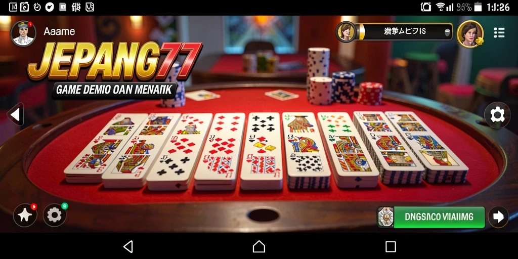 Tampilan gameplay domino JEPANG77 yang seru dan menarik.