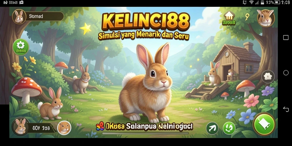 Screenshot gameplay KELINCI88 yang menunjukkan interaksi seru dengan kelinci.