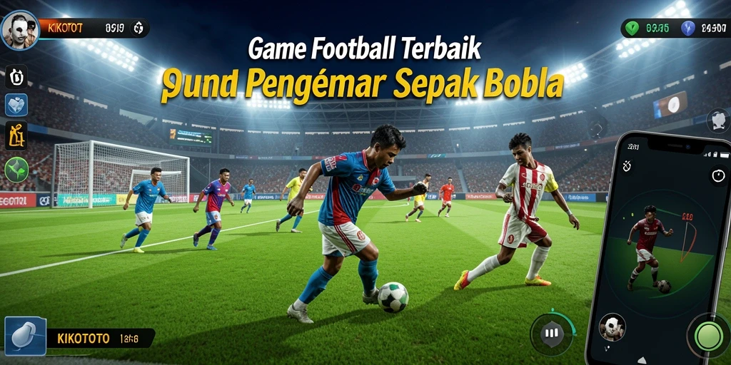 Tampilan gameplay KIKOTOTO yang mendebarkan di lapangan sepak bola.