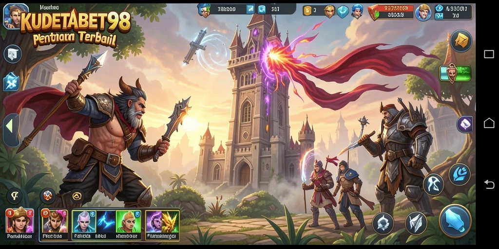Gameplay intens dan menegangkan dalam KUDETABET98 Tower Defense.