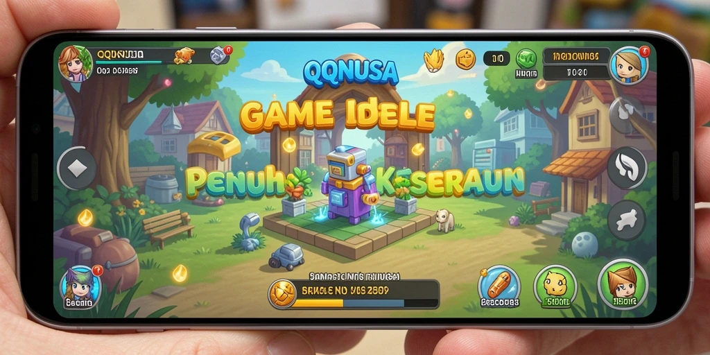 Screenshot menampilkan gameplay santai dan karakter unik dalam QQNUSA.