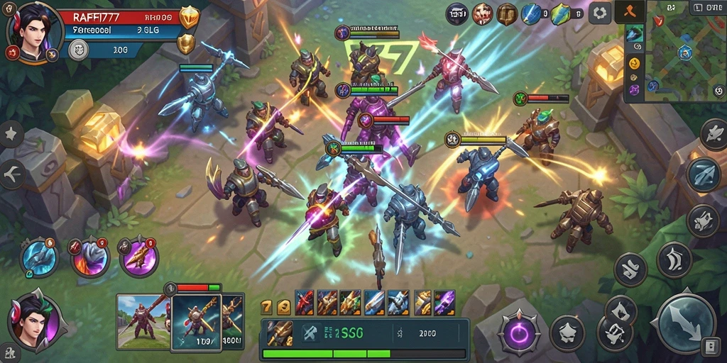 Screenshot gameplay menampilkan pertarungan strategis yang mendebarkan.