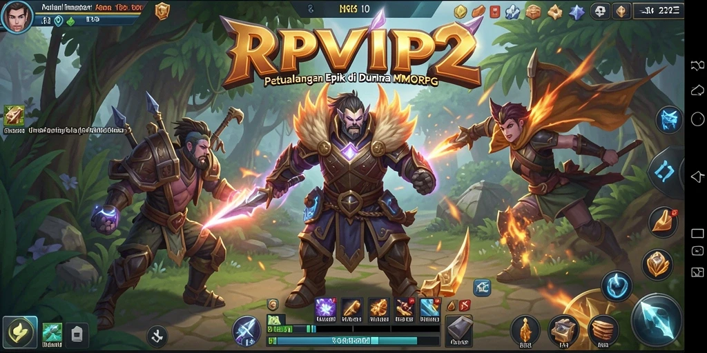 Tangkapan layar gameplay RPVIP2 yang menampilkan pertarungan epik di dunia MMORPG.