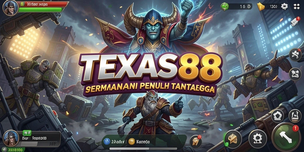 Screenshot gameplay TEXAS88 menampilkan pertempuran strategi yang seru.