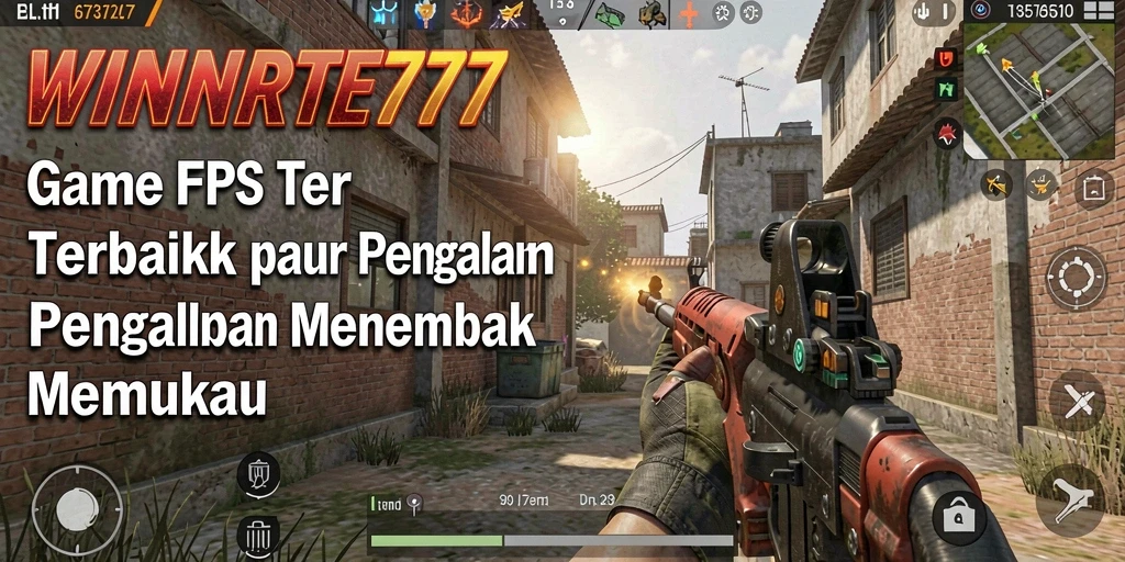 Tangkapan layar gameplay <strong>WINRATE777</strong> menunjukkan aksi menembak intens dan lingkungan yang dinamis.