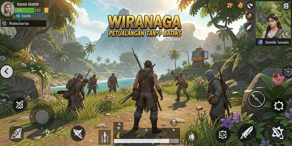 Screenshot gameplay WIRANAGA yang menampilkan aksi di dunia terbuka.