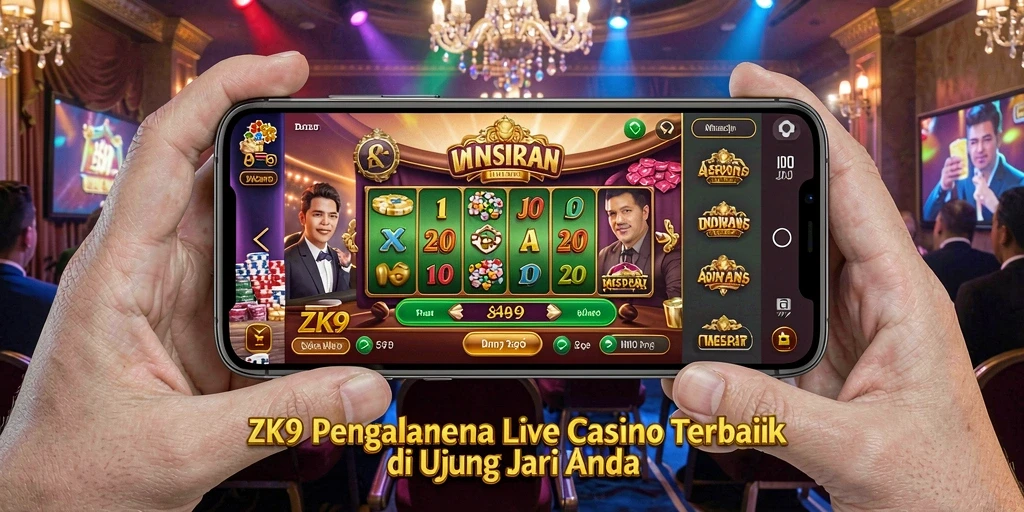 Tampilan gameplay nyata dari dealer dalam aplikasi Live Casino ZK9.